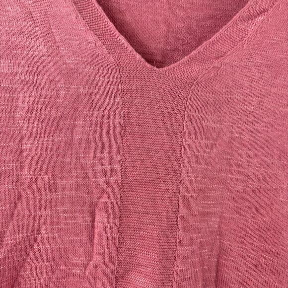 J. Jill Lightweight Cotton Linen Blend V-Neck Mauve Pink Sweater 2X - Picture 4 of 7